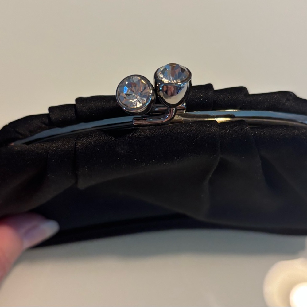 Express Black Satin Clutch